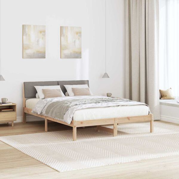 vidaXL Beti raam peaga Pruun ja taupe 140 x 190 cm M&auml;nnipuit