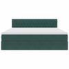 vidaXL Laos voodi madratsiga peaga Tume rohelise 160 x 200 cm Samet