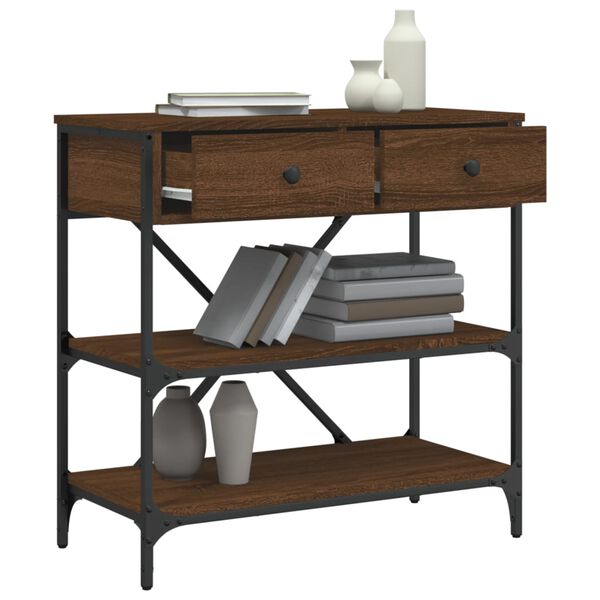 vidaXL konsoollaud, pruun tamm, 75x34,5x75 cm, tehispuit