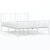 vidaXL metallist voodiraam peatsi ja jalutsiga, valge, 135 x 190 cm
