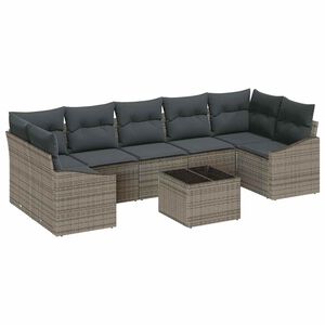 vidaXL Diivanikomplekt padjaga ladustamisega 8 pcs Hall pol&uuml;rotang