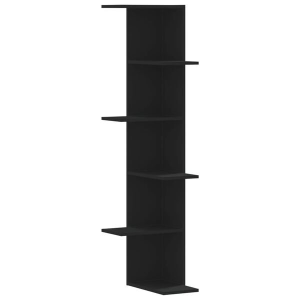 vidaXL seina nurgariiul, must, 36,5x36,5x140 cm, tehispuit