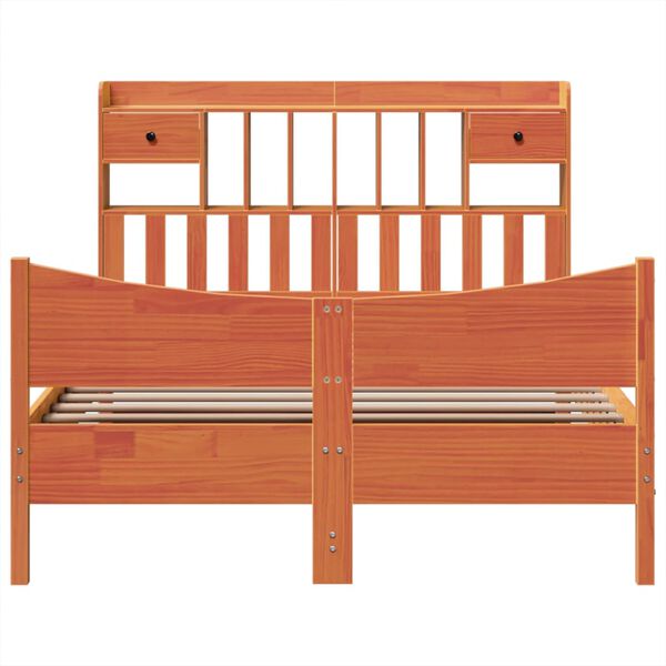 vidaXL voodiraam ilma madratsita, vahapruun, 160 x 200 cm, m&auml;nnipuit