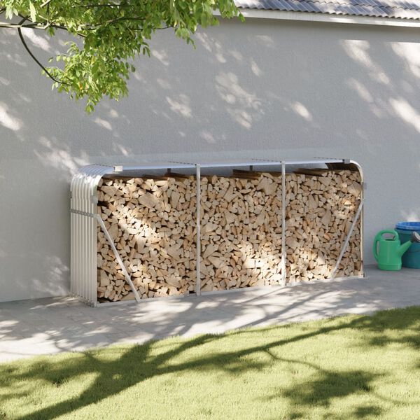 vidaXL küttepuude alus, hõbedane, 234 x 45 x 100 cm, tsingitud teras