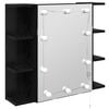vidaXL Peeglikapp Must tamm 70 x 16,5 x 60 cm Tehispuit