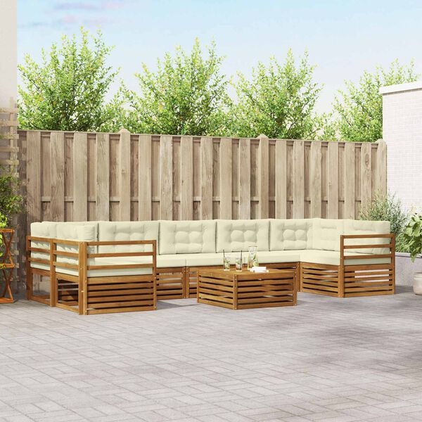 vidaXL V&auml;li diivanikomplekt padjaga 8 pcs Looduslik ja kreem