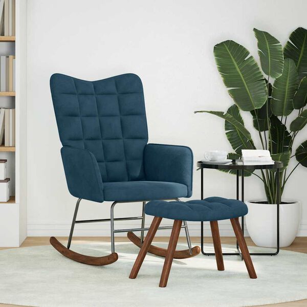 vidaXL kiiktool v&auml;ljaheitega sinine, samet