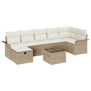 vidaXL Aia Diivanikomplekt padjaga 8 pcs Beež Pol&uuml;rooster