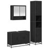 vidaXL Vannitoa m&ouml;&ouml;bleset 3 tk Must tamm 35 x 37,5 x 188,5 cm
