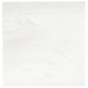 vidaXL vaip "OVIEDO" l&uuml;hikese narmaga, kreemjas, 120 x 120 cm