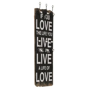 vidaXL riidenagi kuue konksuga, 120 x 40 cm, "LOVE LE"