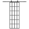vidaXL liuguks tarvikutega, must, 76 x 205 cm, ESG-klaas