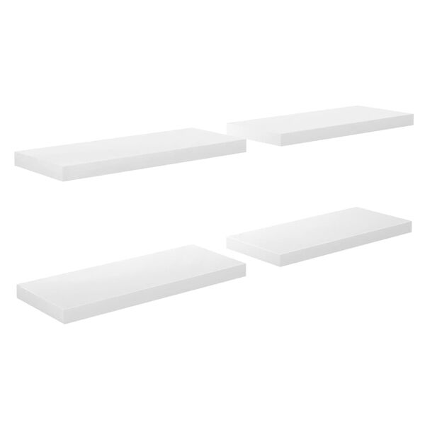 vidaXL seinariiulid, 4 tk, kõrgläikega valge, 60 x 23,5 x 3,8 cm MDF