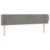 vidaXL voodipeats servadega, helehall, 203x23x78/88 cm, samet