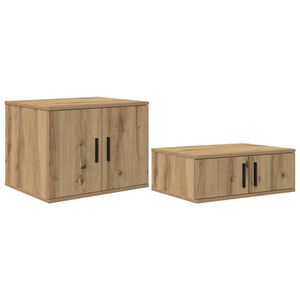 vidaXL Hoiukapp 2 pcs K&auml;sit&ouml;&ouml;puu 127 x 41 x 40 cm Tehispuit