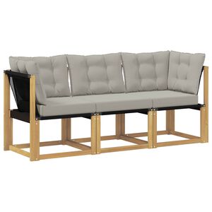 vidaXL Aed ja nurga diivan padjaga 3 T&uuml;kk Valge