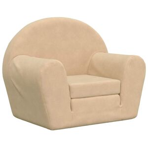 vidaXL laste diivanvoodi, kreemjas, pehme pl&uuml;&uuml;s