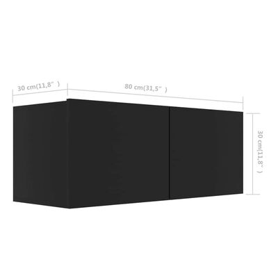 vidaXL 4-osaline telerikappide komplekt, must, puitlaastplaat