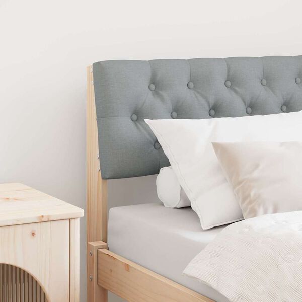 vidaXL Polsterdatud voodiots Helehall 80 cm Tahke mänd