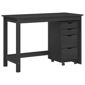 vidaXL T&ouml;&ouml;laud ja rullkappi komplekt MOSS 2 pcs Must