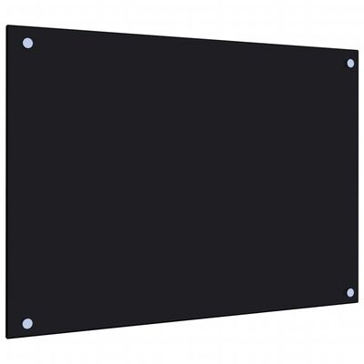 vidaXL köögi pritsmekaitse, must, 70 x 50 cm, karastatud klaas