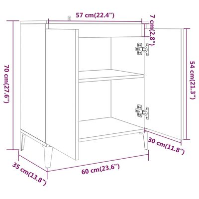 vidaXL puhvetkapp, suitsutatud tamm, 60 x 35 x 70 cm, tehispuit