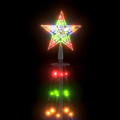 vidaXL koonusekujuline jõulupuu värviline 84 LEDi, 50 x 150 cm