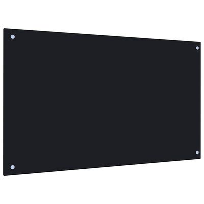 vidaXL köögi pritsmekaitse, must, 100 x 60 cm, karastatud klaas