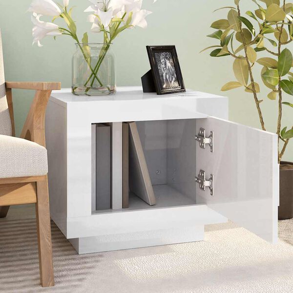 vidaXL kohvilaud, k&otilde;rgl&auml;ikega valge, 51x50x45 cm, tehispuit