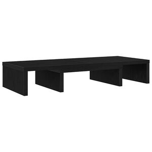 vidaXL reguleeritav monitorialus, must tamm, 60 x 24 x 10,5 cm, t&ouml;&ouml;deldud puit