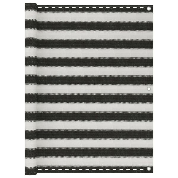 vidaXL rõdusirm HDPE, 120 x 600 cm, antratsiithall ja valge