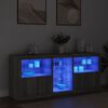 vidaXL puhvetkapp LED-tuledega, hall Sonoma tamm, 162x37x67 cm