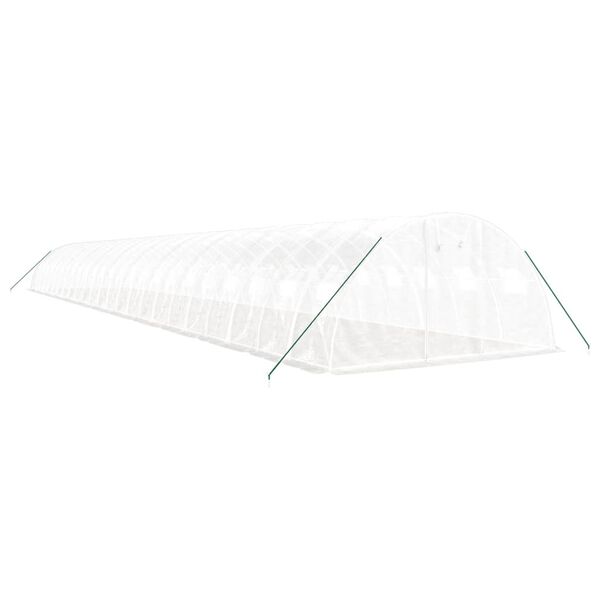 vidaXL kasvuhoone terasraamiga, valge, 96 m&sup2;, 24x4x2 m