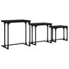vidaXL Pesastatav Kohvilaua 3 pcs Must tamm 50.5 x 35 x 53 cm