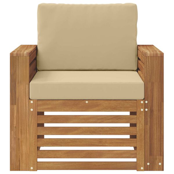 vidaXL V&auml;li diivanikomplekt Tugev akaatsiapuit ja pol&uuml;ester Neutraalne