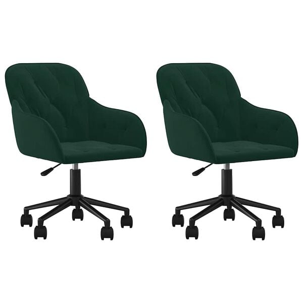 vidaXL p&ouml;&ouml;ratavad s&ouml;&ouml;gitoolid 2 tk, tumeroheline, samet