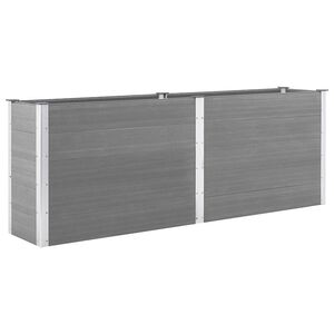 vidaXL aia taimelava 250 x 50 x 91 cm, puidu-plasti segu, hall