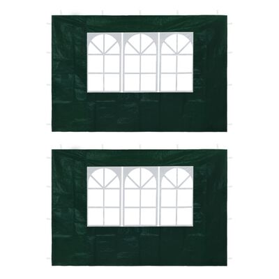vidaXL peotelgi külgseinad 2 tk, aknaga, roheline