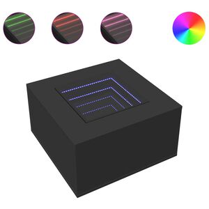 vidaXL kohvilaud LEDiga, must, 60x60x40 cm tehispuit