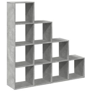 vidaXL ruumijagaja 4 korrust, betoonhall, 131,5x29x131,5 cm, tehispuit
