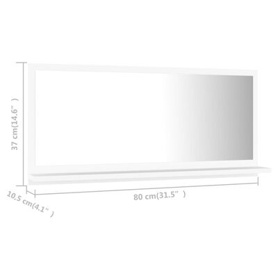 vidaXL vannitoa peeglikapp valge 80x10,5x37 cm puitlaastplaat