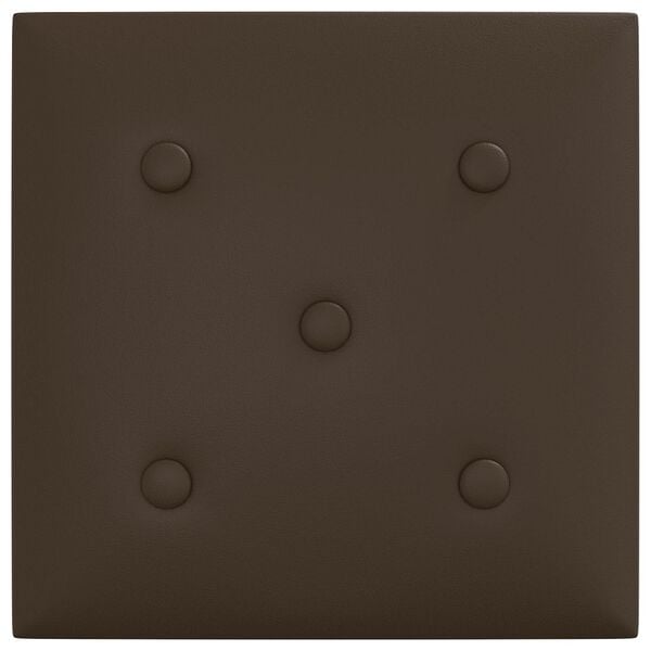 vidaXL Seina Peatsi 12 pcs Pruun 30 x 30 cm Kunstnahk