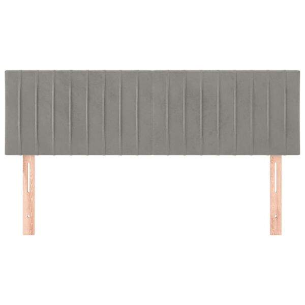 vidaXL voodipeatsid, helehall, 144x5x78/88 cm, samet