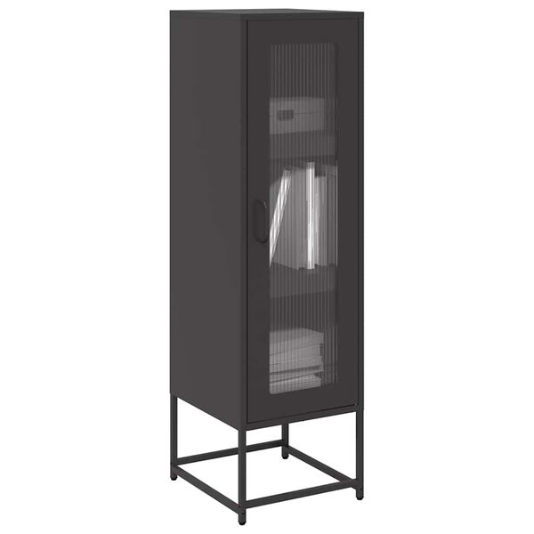 vidaXL Highboard Black 36x39x123 cm K&uuml;lmvaltsitud teras