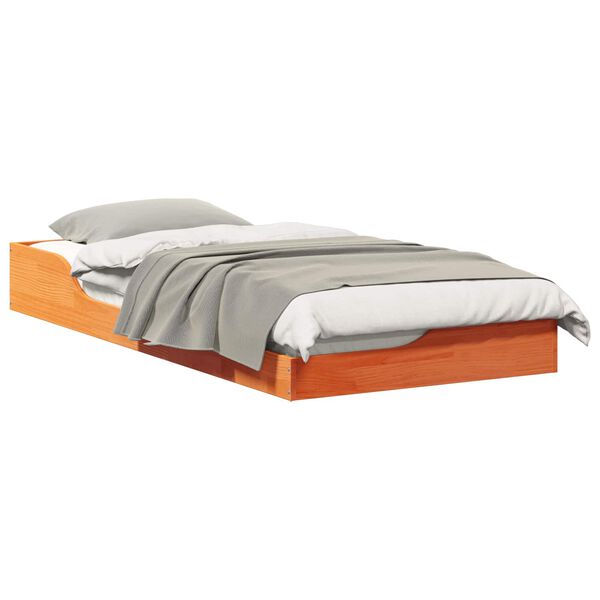 vidaXL Voodi raam Vahapruun 90 x 200 cm Tahke m&auml;nd