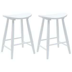 vidaXL S&ouml;&ouml;gitoa Toolid 2 tk Paks Kautsukipuit Valge 46 x 37 x 63 cm