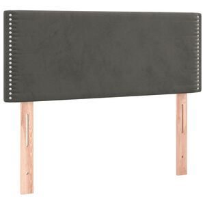 vidaXL voodiraam peats, tumehall, 90x5x78/88 cm, samet