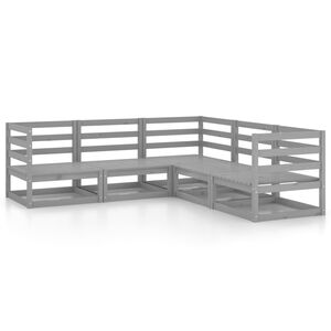 vidaXL 5-osaline aiam&ouml;&ouml;blikomplekt, hall, m&auml;nnipuit