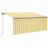 vidaXL automaatne varikatus, 3 x 2,5 m, kollane/valge