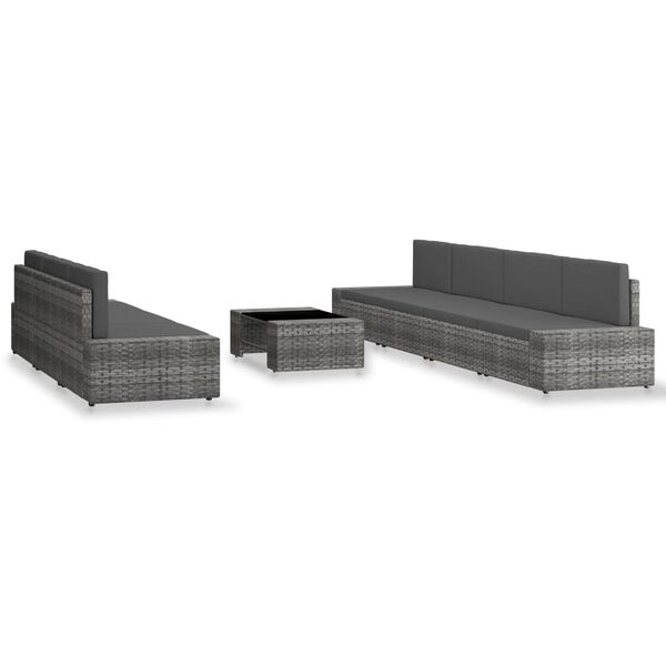 vidaXL 8-osaline aiamööblikomplekt, polürotang, hall